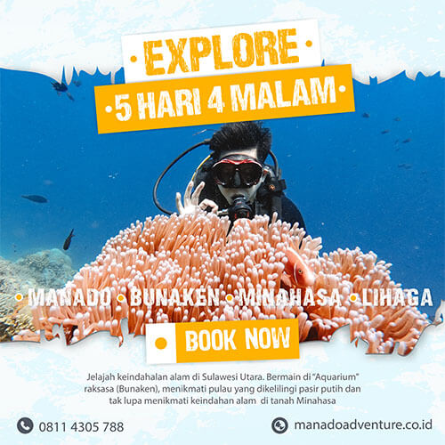 Paket Wisata Manado 5H 4M Manado Bunaken Minahasa Lihaga